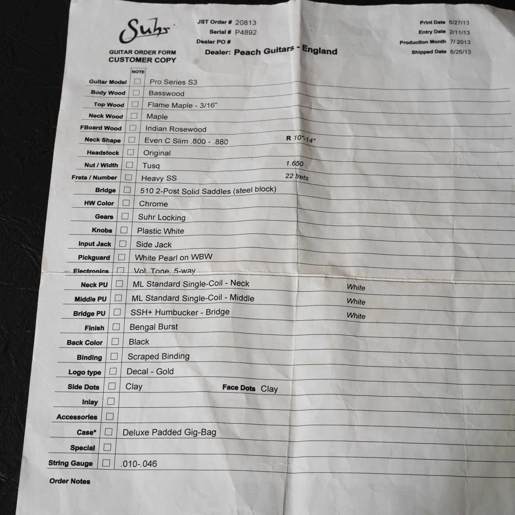 Suhr S3 HSS Bengal Burst | Tonebay