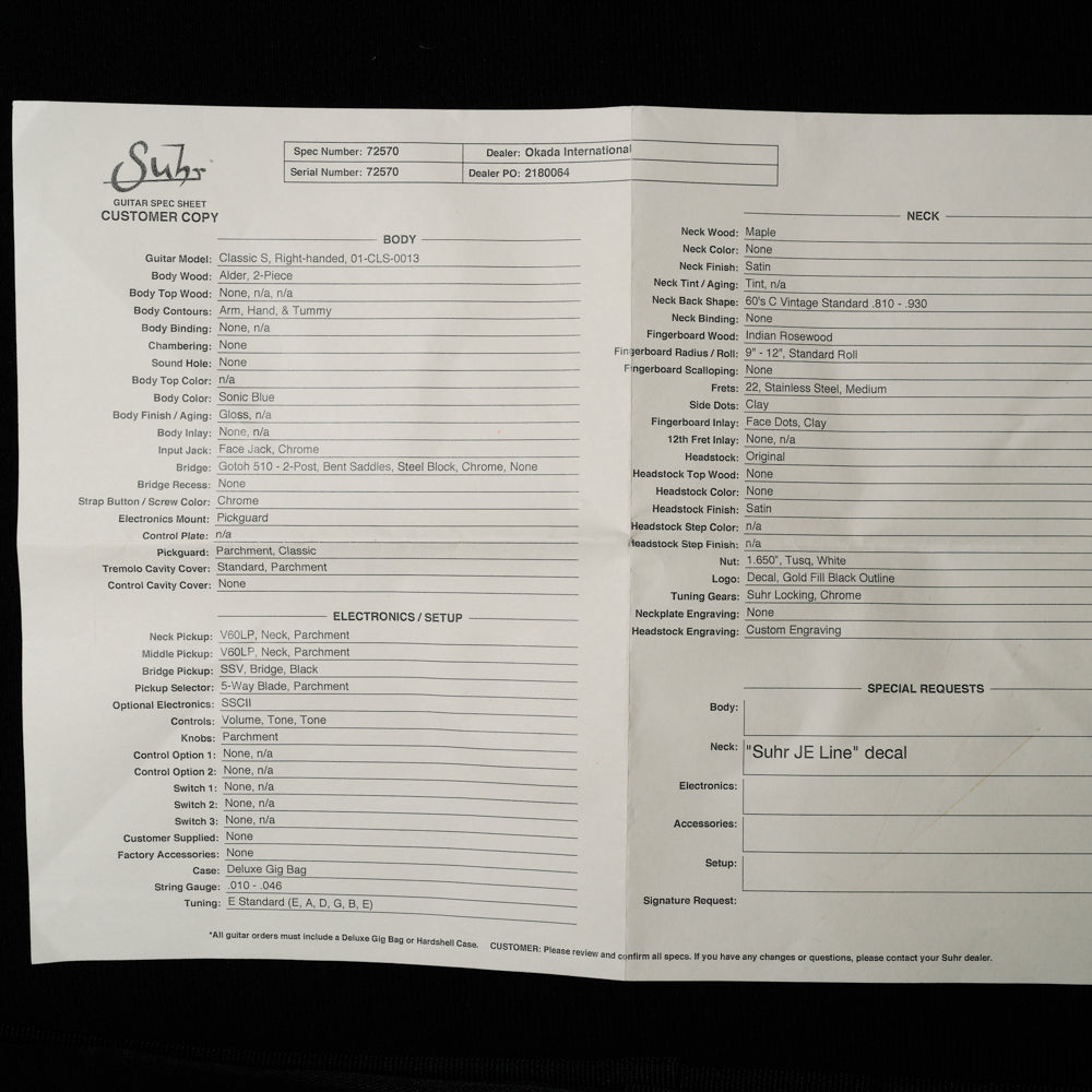 Suhr Classic S HSS with Rosewood Fretboard 2018 - Present - Sonic Blue | Tonebay