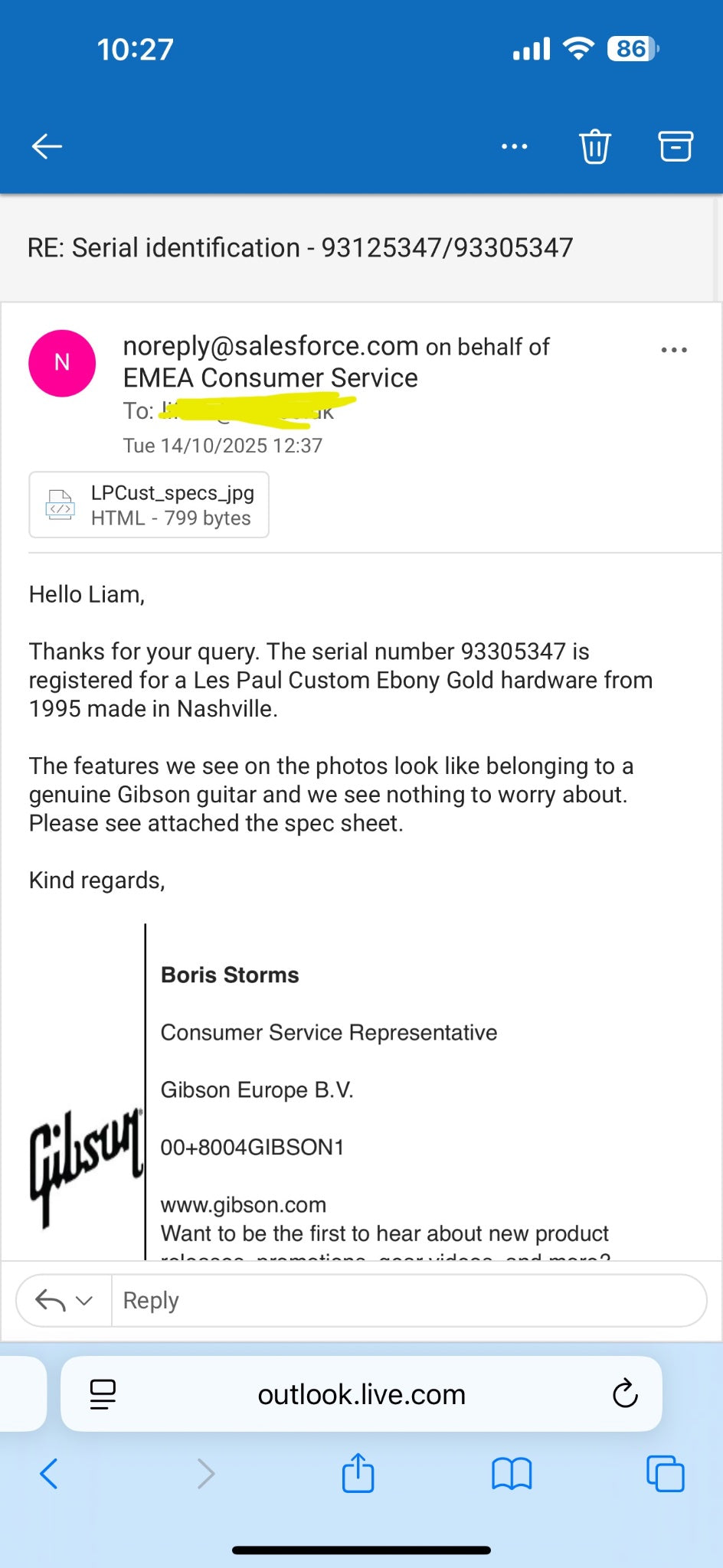 Gibson Les Paul Custom - Ebony 1995 Limited Edition | Tonebay