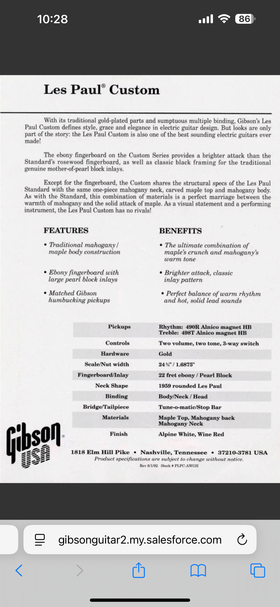 Gibson Les Paul Custom - Ebony 1995 Limited Edition | Tonebay