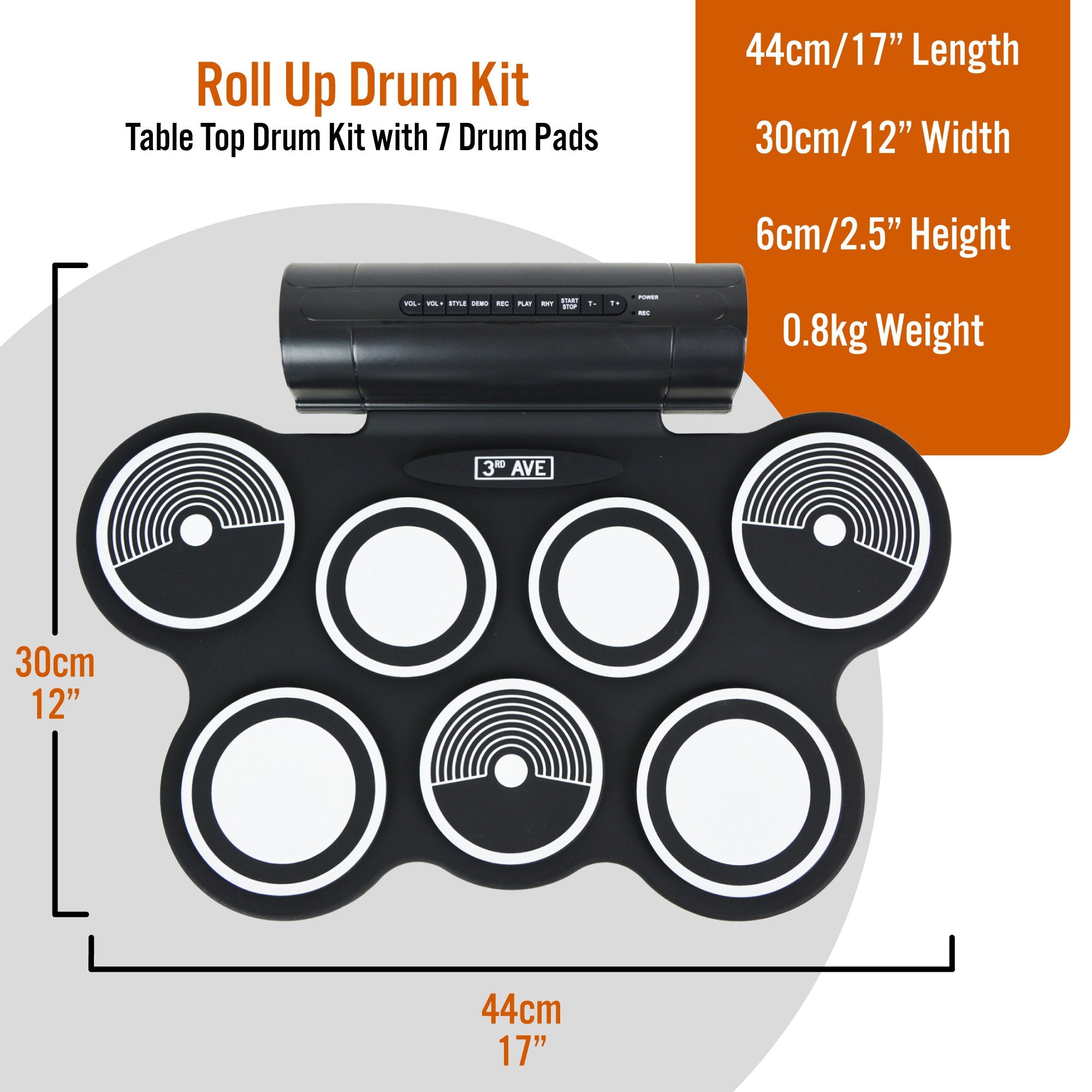 3rd Avenue Portable Electronic Drum Kit | Tonebay