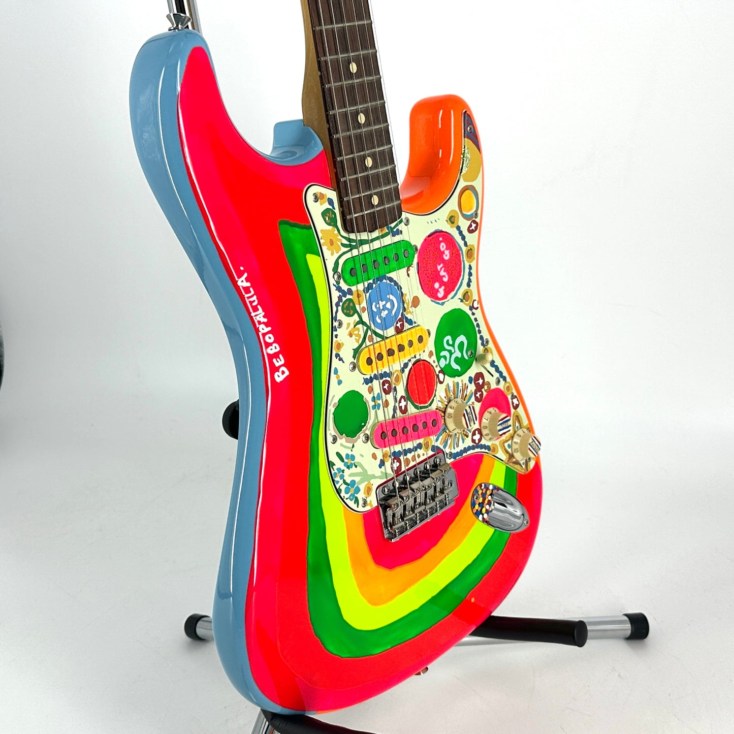 2022 Fender Artist Series George Harrison Rocky Stratocaster - Sonic Blue / Custom Art | Tonebay