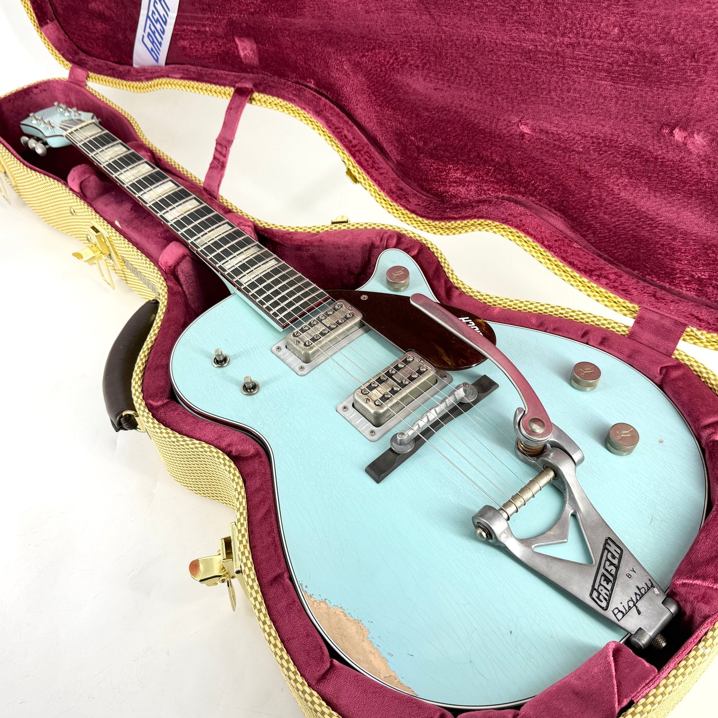 2023 Gretsch Custom Shop Masterbuilt Chad Henrichsen G6128-CS Duo Jet Heavy Relic - Motor City Blue | Tonebay