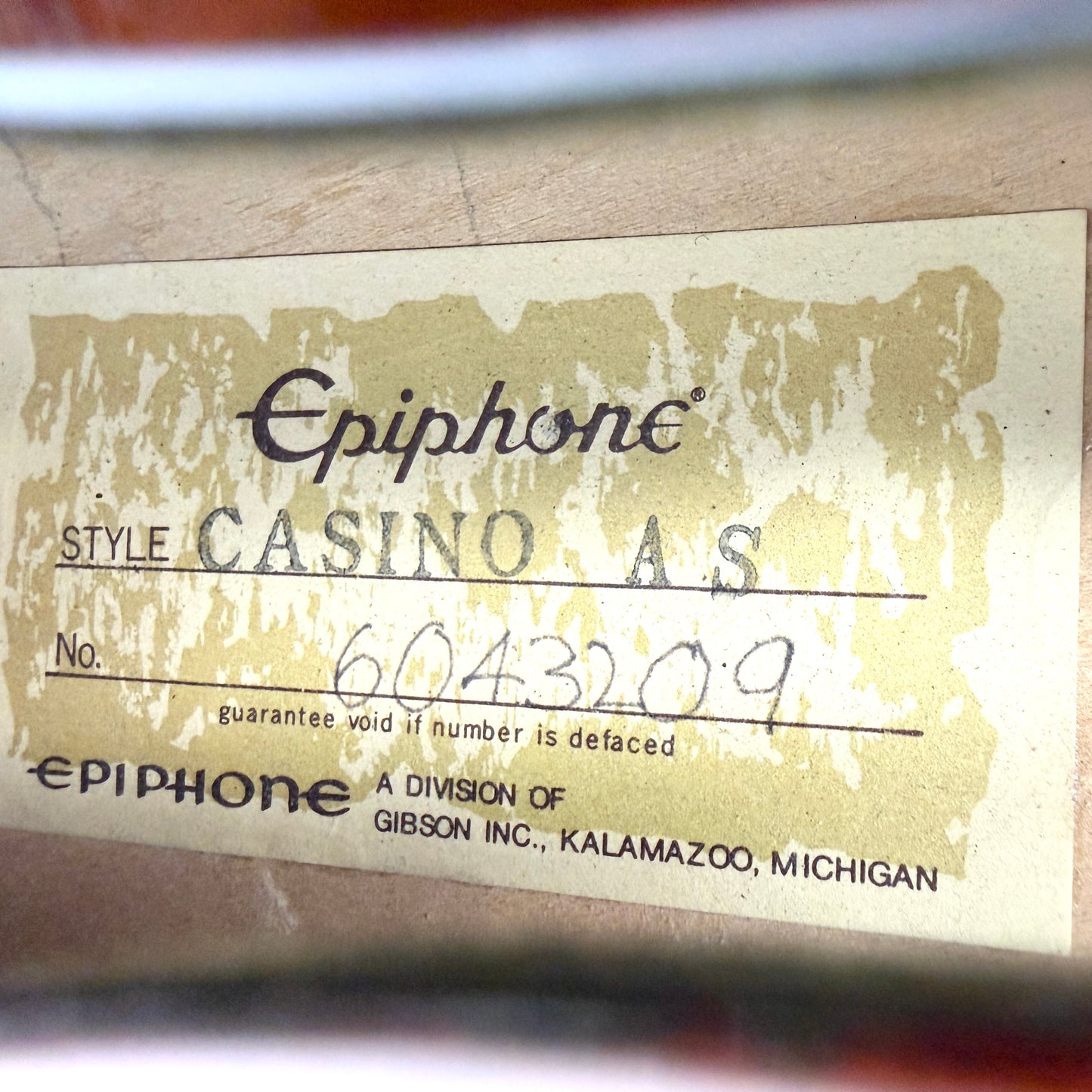 1986 Epiphone Casino Matsumoku Japan - Sunburst | Tonebay