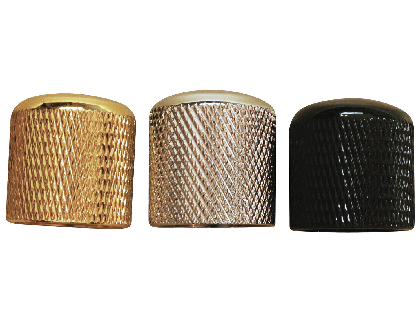Dome knobs for knurled shafts (metric size)