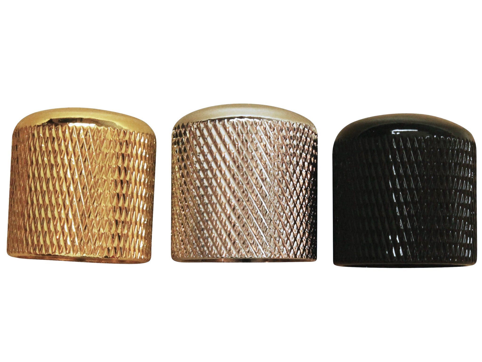 Dome knobs for knurled shafts (metric size)