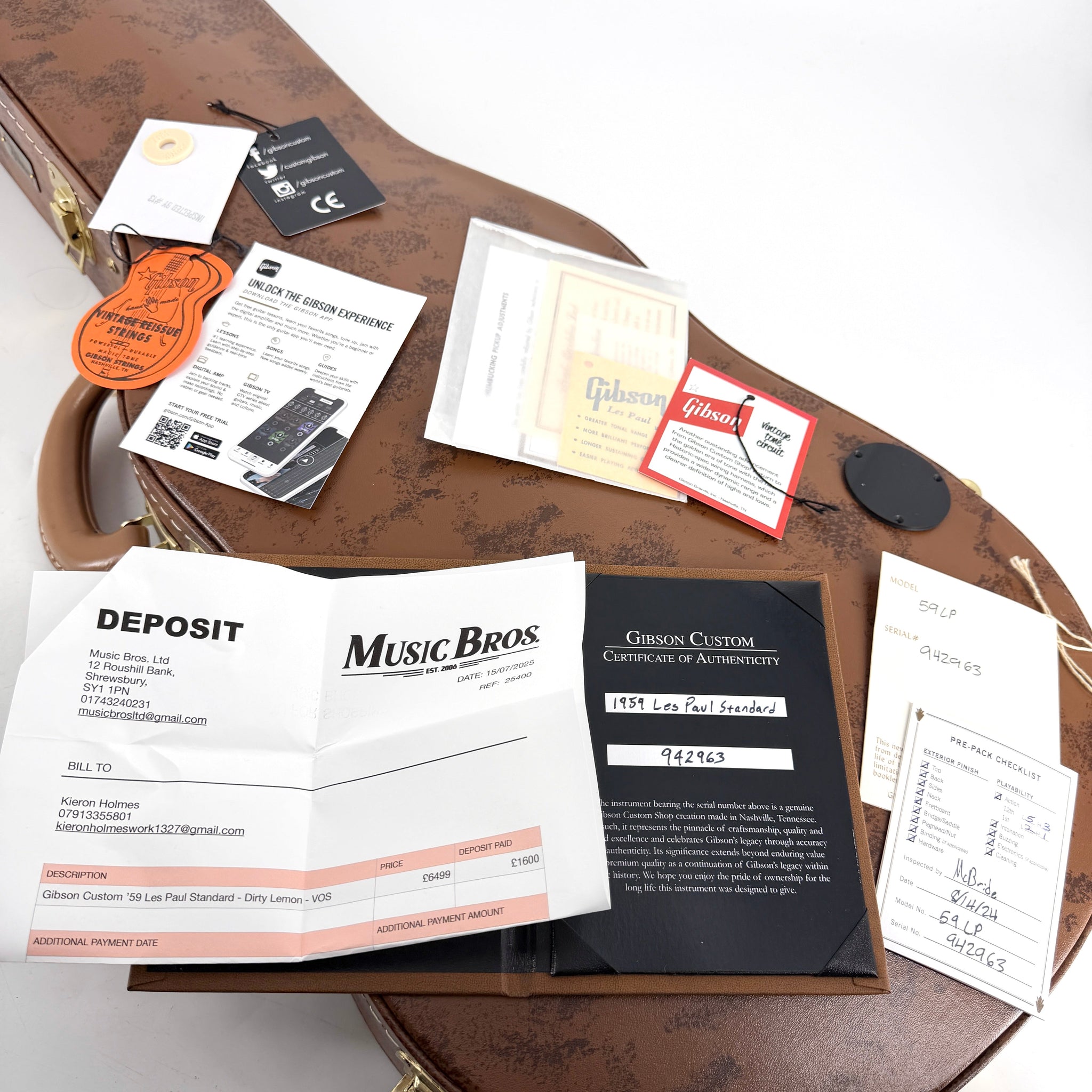 2024 Gibson Custom Shop 1959 Les Paul VOS - Dirty Lemon | Tonebay