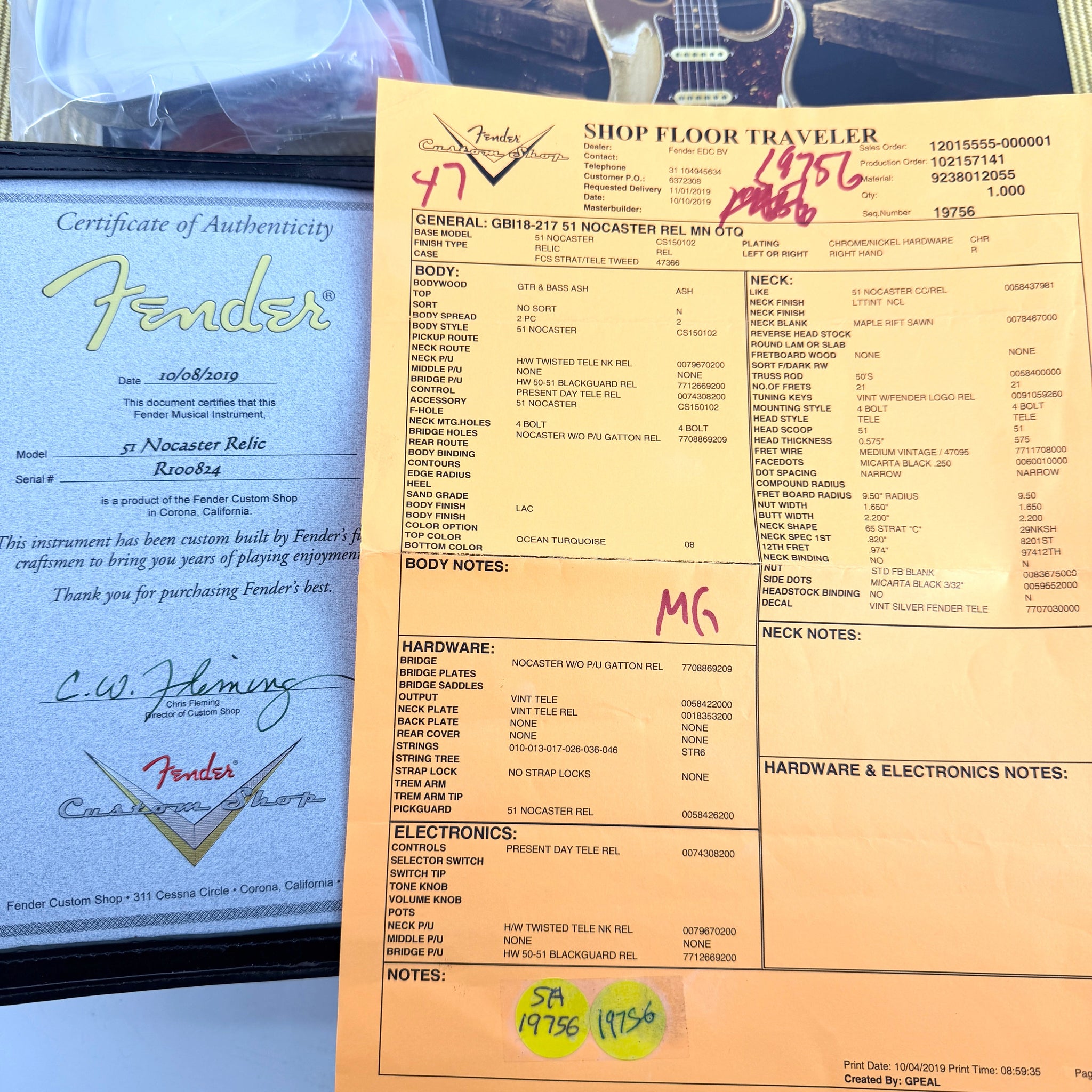 2019 Fender Custom Shop ’51 Nocaster Relic – Ocean Turquoise | Tonebay