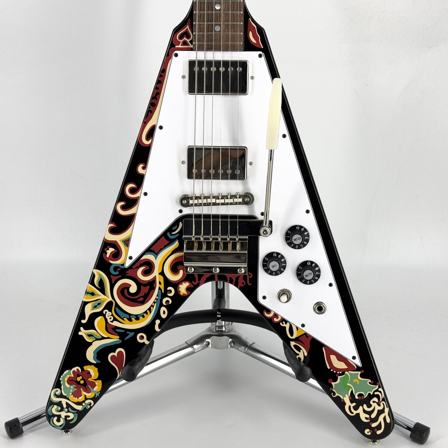 2024 Epiphone Inspired by Gibson Custom Jimi Hendrix Love Drops Flying V - Ebony | Tonebay