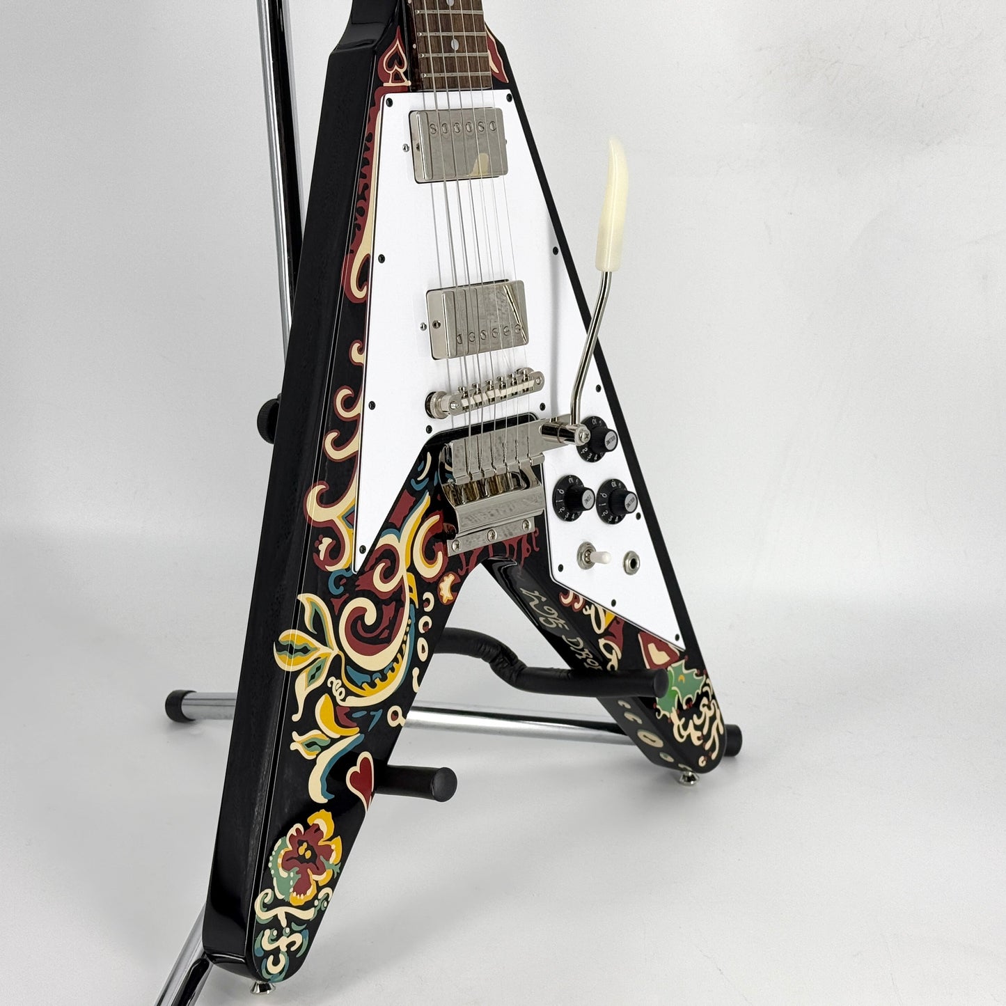 2024 Epiphone Inspired by Gibson Custom Jimi Hendrix Love Drops Flying V - Ebony | Tonebay