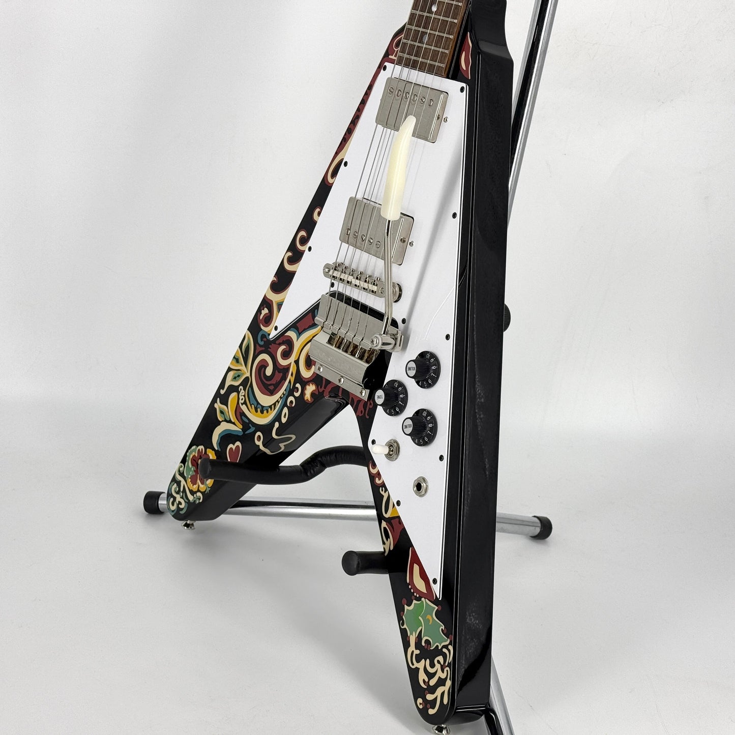 2024 Epiphone Inspired by Gibson Custom Jimi Hendrix Love Drops Flying V - Ebony | Tonebay
