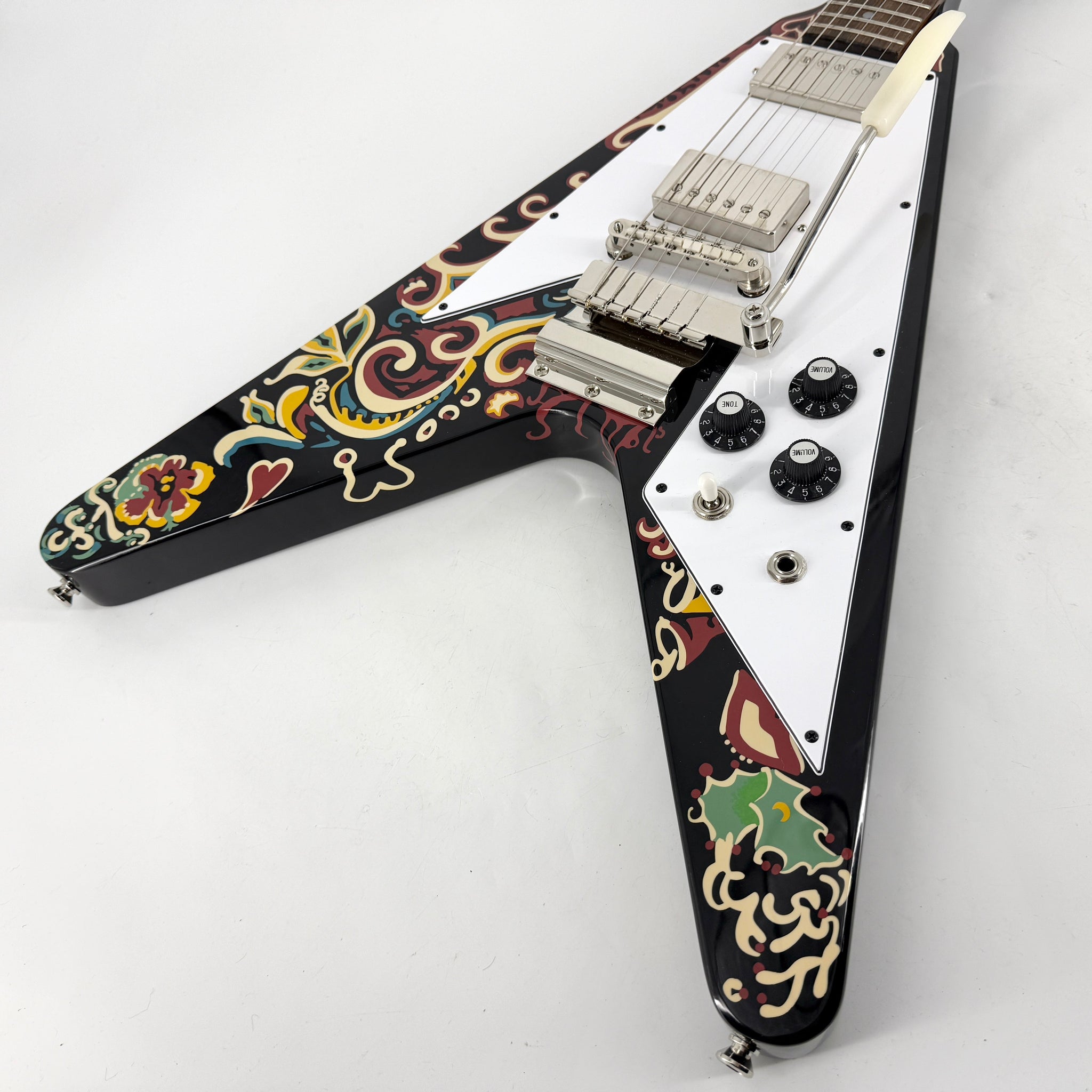 2024 Epiphone Inspired by Gibson Custom Jimi Hendrix Love Drops Flying V - Ebony | Tonebay