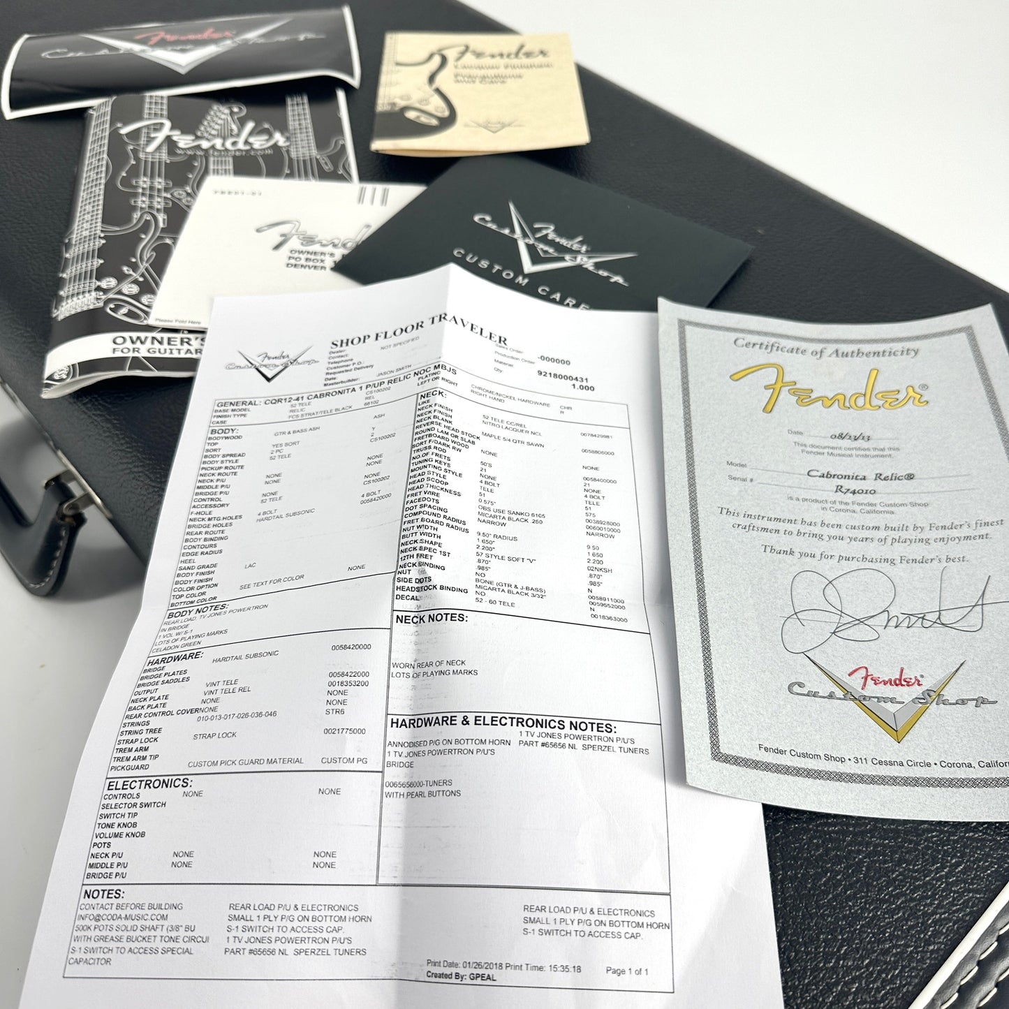 2013 Fender Custom Shop Jason Smith Masterbuilt Cabronita Telecaster Relic - Celadon Green | Tonebay