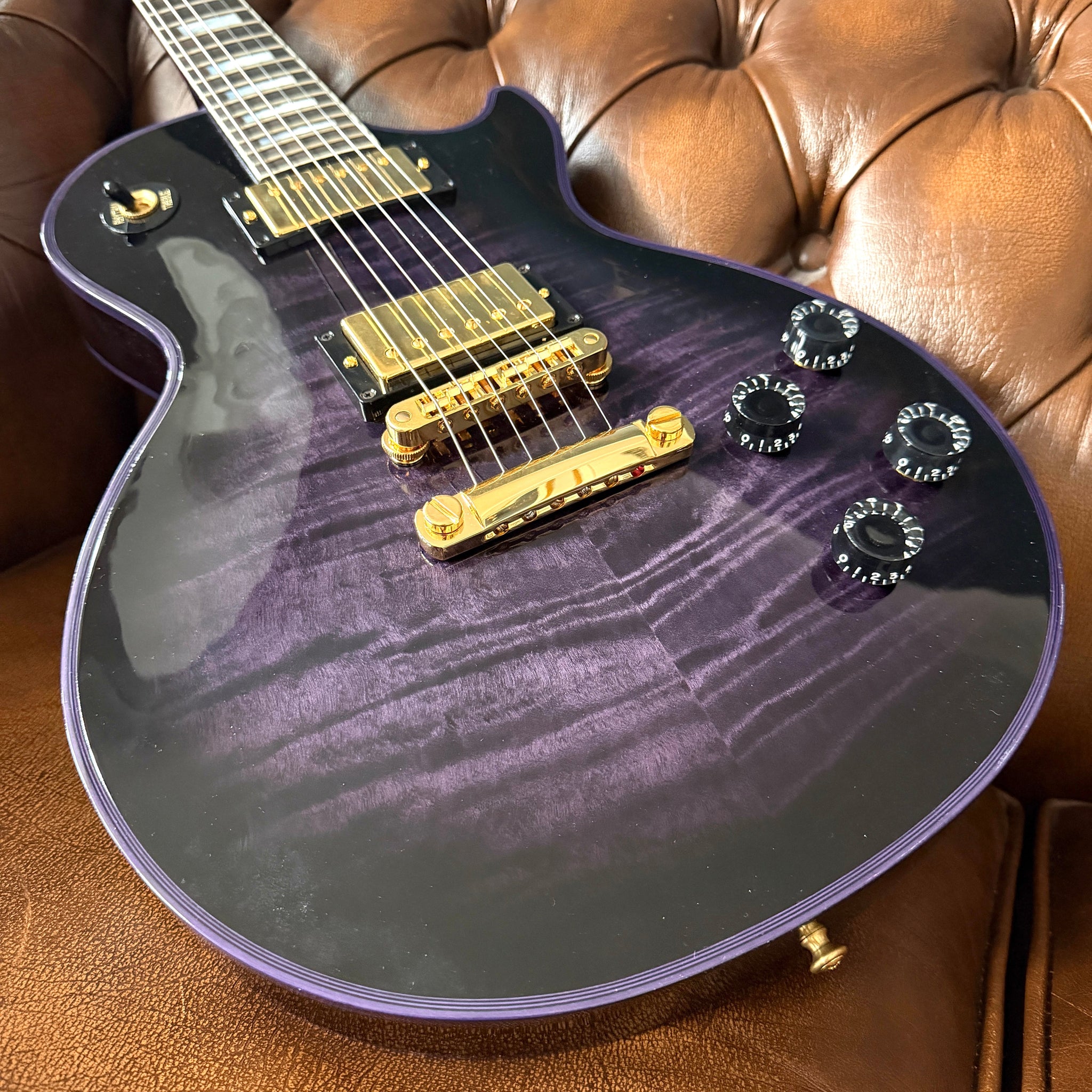 2024 Gibson Custom Shop M2M Les Paul Custom Figured – Purple Widow | Tonebay