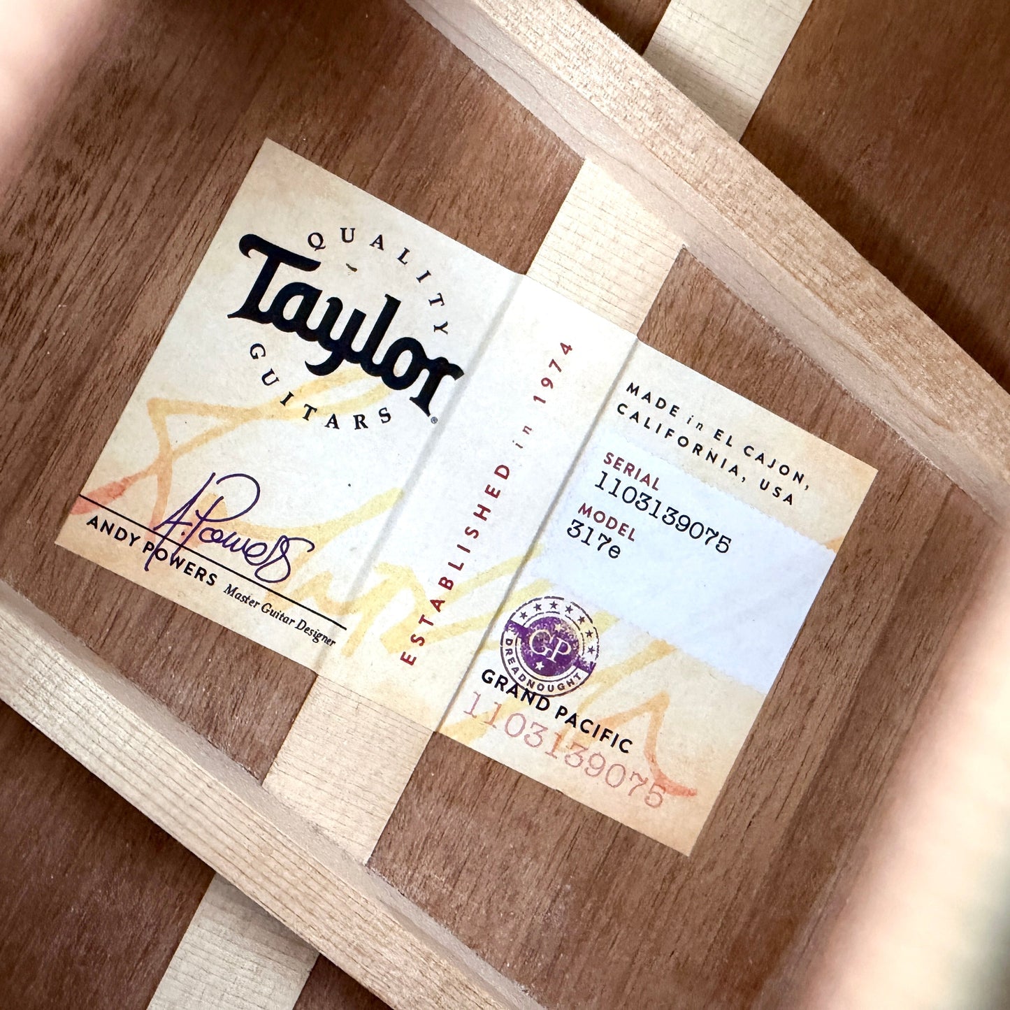 2019 Taylor Grand Pacific 317e V-Class - Natural | Tonebay