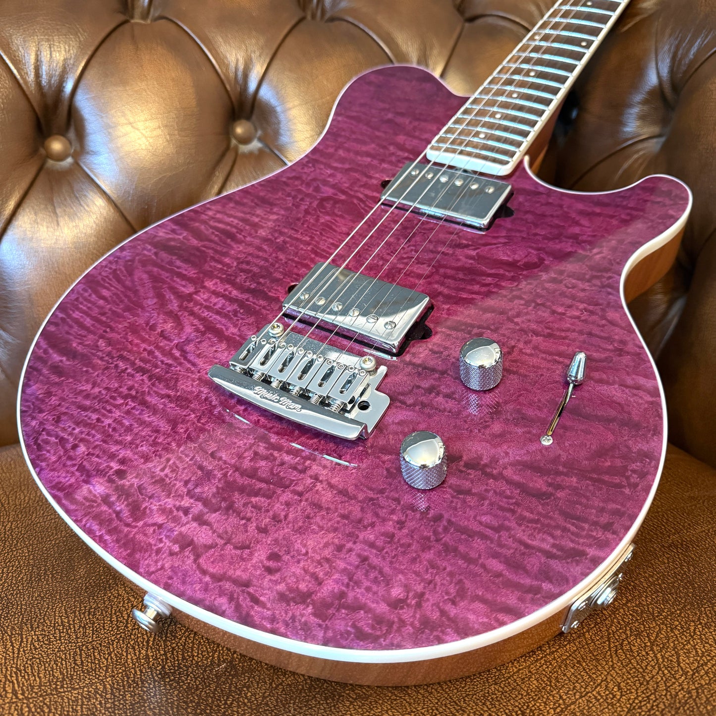 2018 Ernie Ball Music Man BFR Limited Edition Axis Super Sport HH Tremolo - Light Purple Quilt | Tonebay