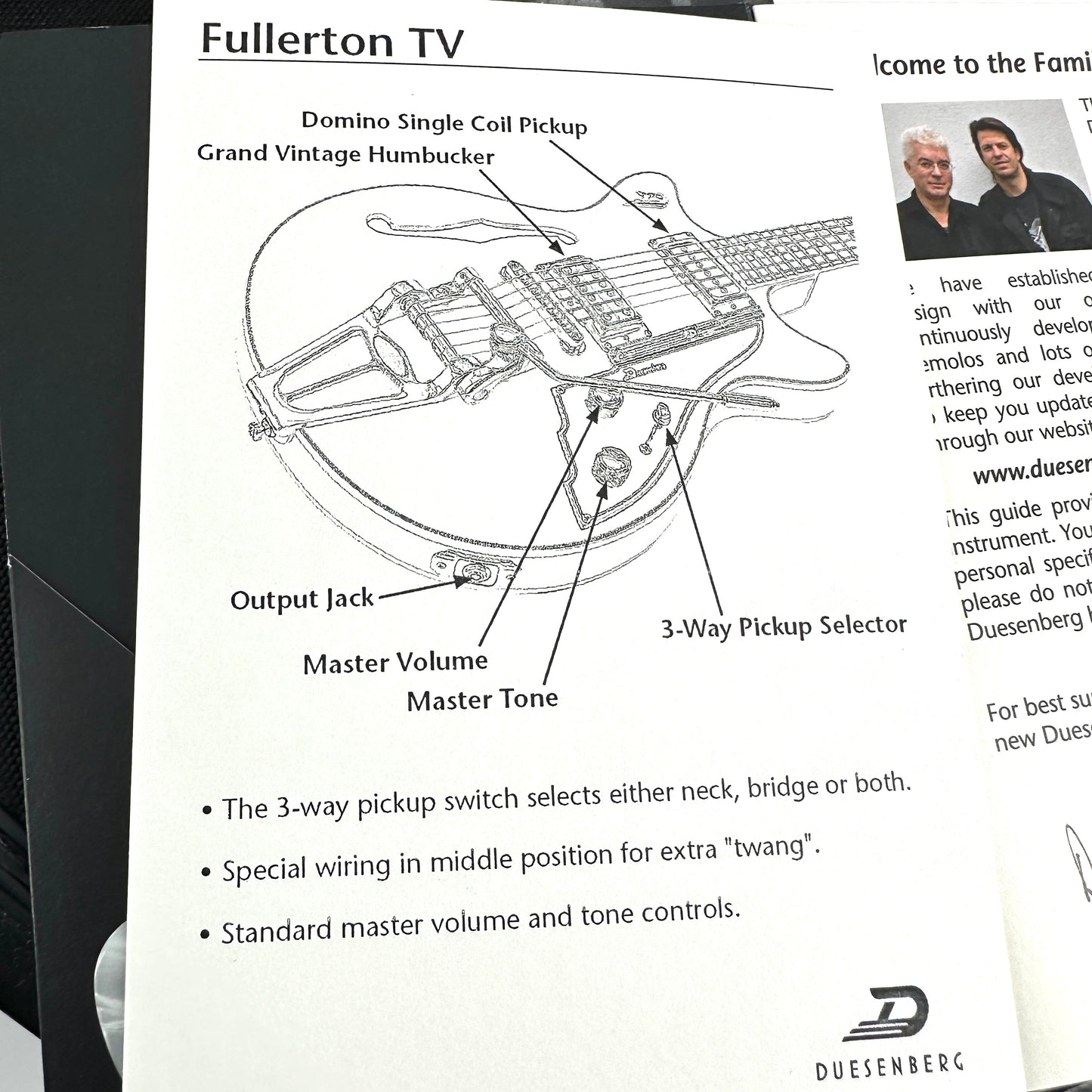 2018 Duesenberg Starplayer Fullerton TV - Vintage White | Tonebay