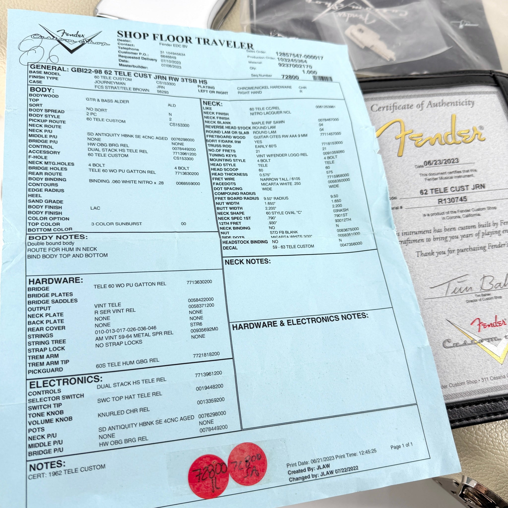 2023 Fender Custom Shop 1962 Telecaster Custom Journeyman Relic - 3 Tone Sunburst | Tonebay