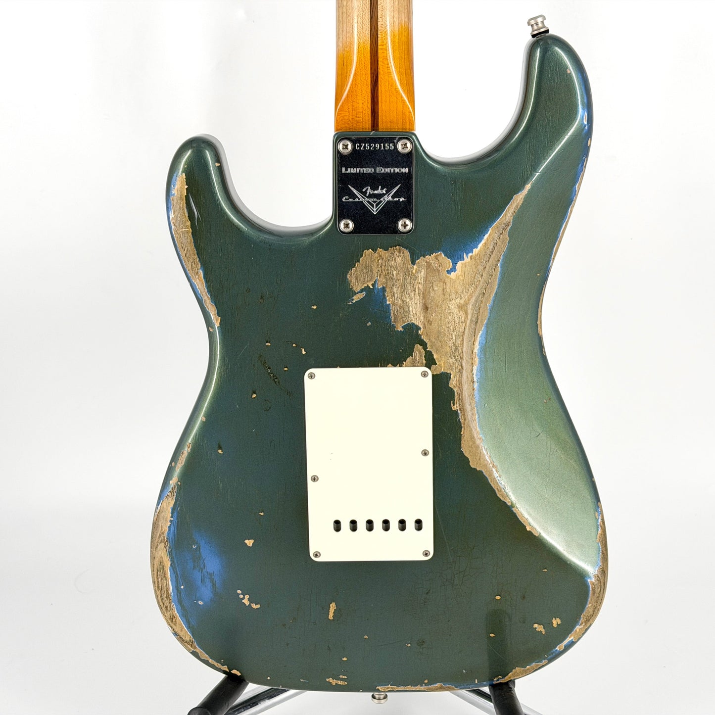 2016 Fender Custom Shop Ltd Edition '59 Stratocaster Heavy Relic - Olive Drab Green over Lake Placid Blue | Tonebay