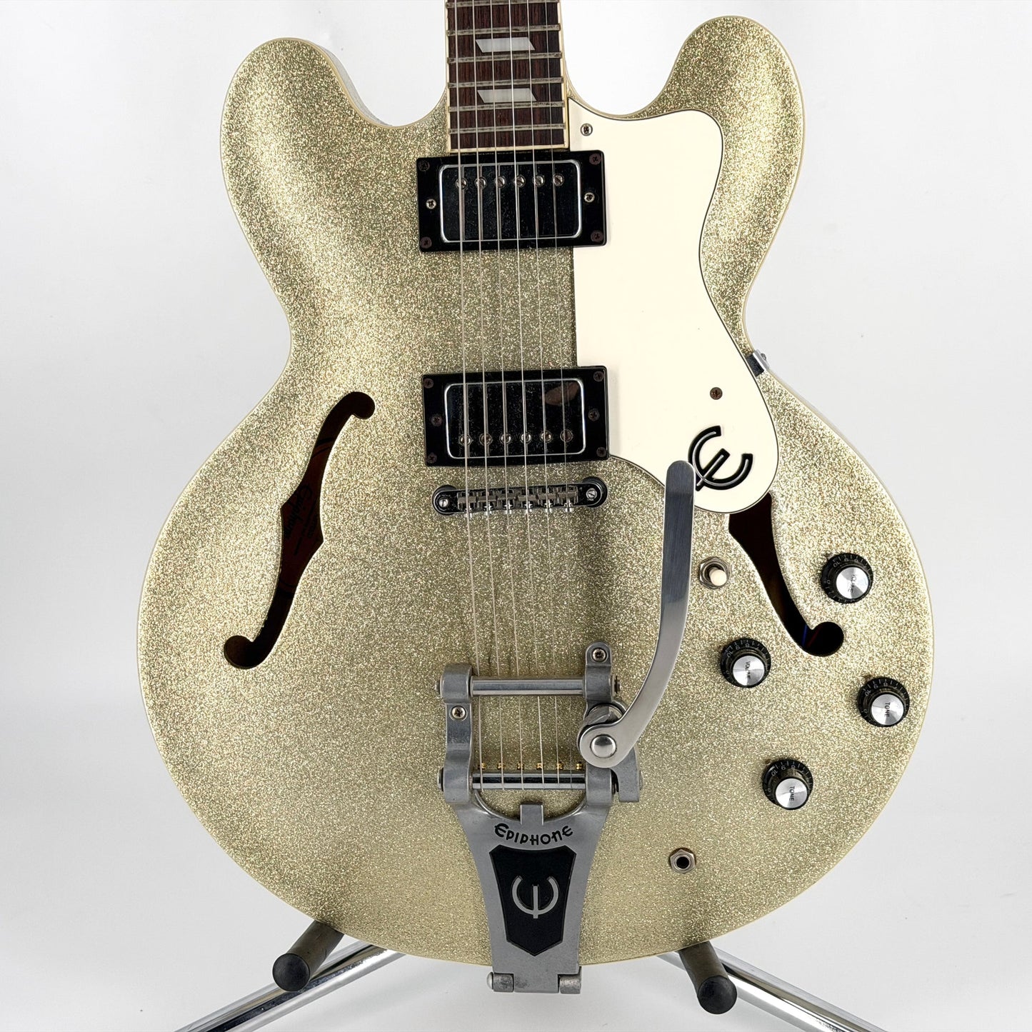 1997 Epiphone Limited Edition Riviera - Peerless Korea - Silver Sparkle | Tonebay