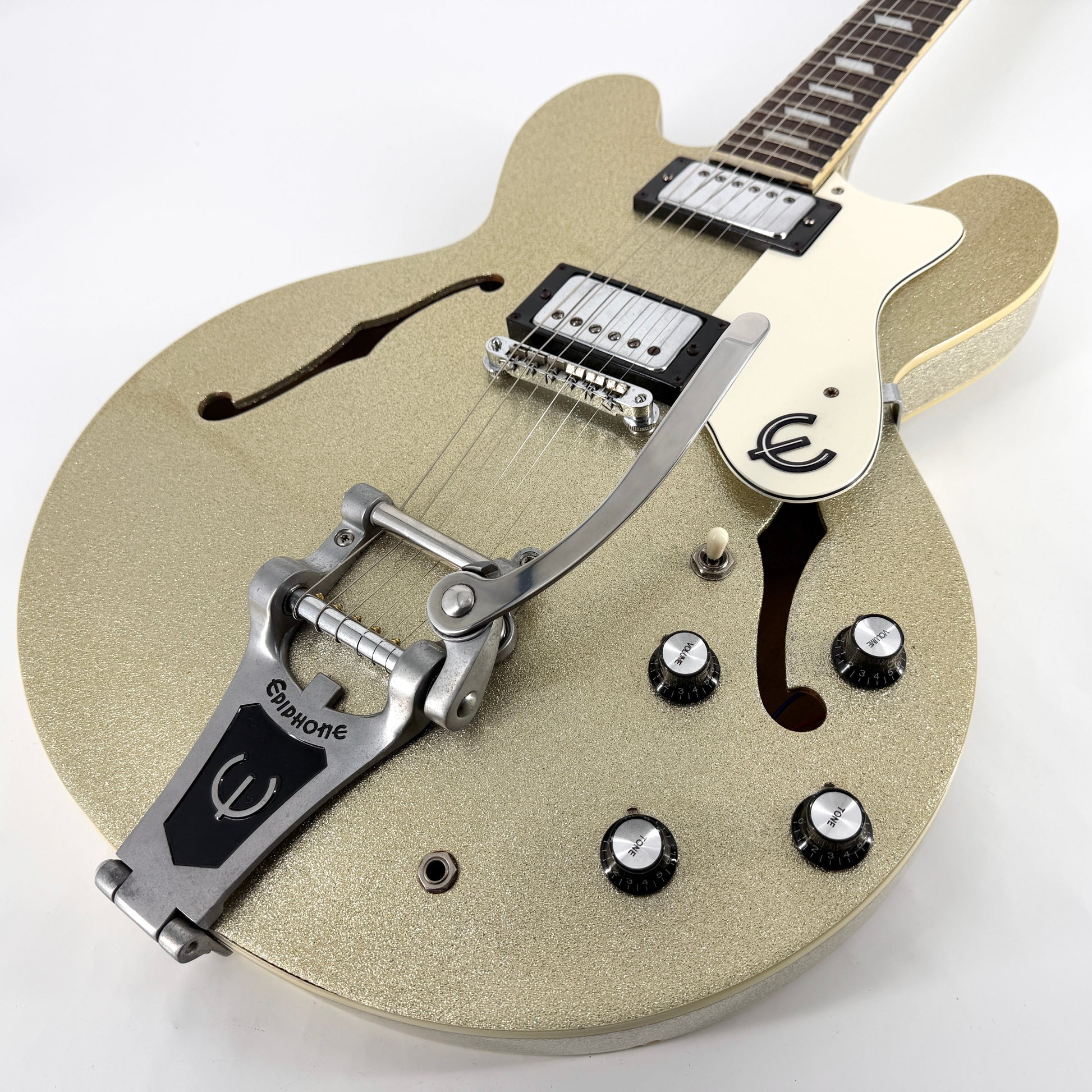 1997 Epiphone Limited Edition Riviera - Peerless Korea - Silver Sparkle | Tonebay