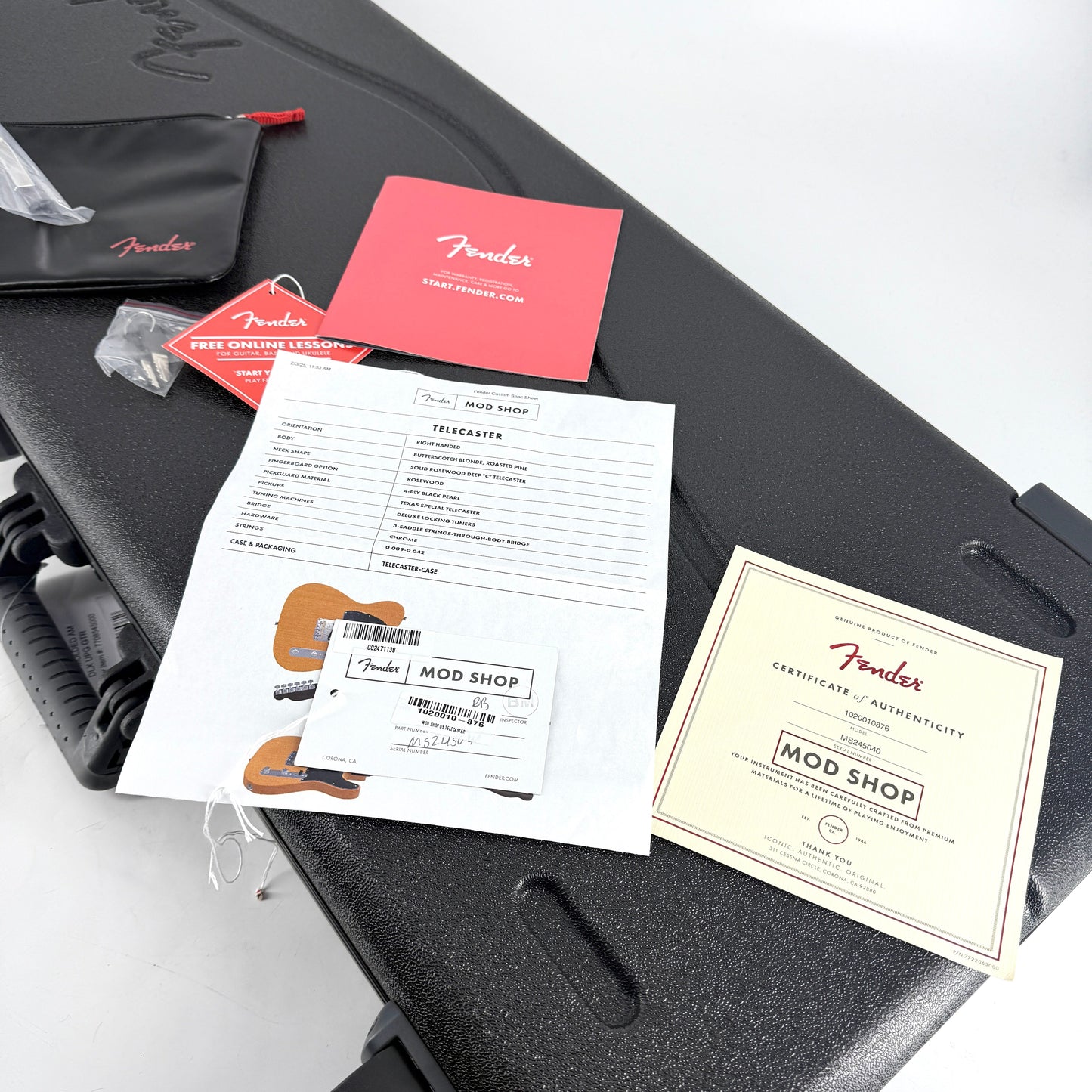 2024 Fender American Mod Shop Telecaster Solid Rosewood Neck – Butterscotch Blonde | Tonebay