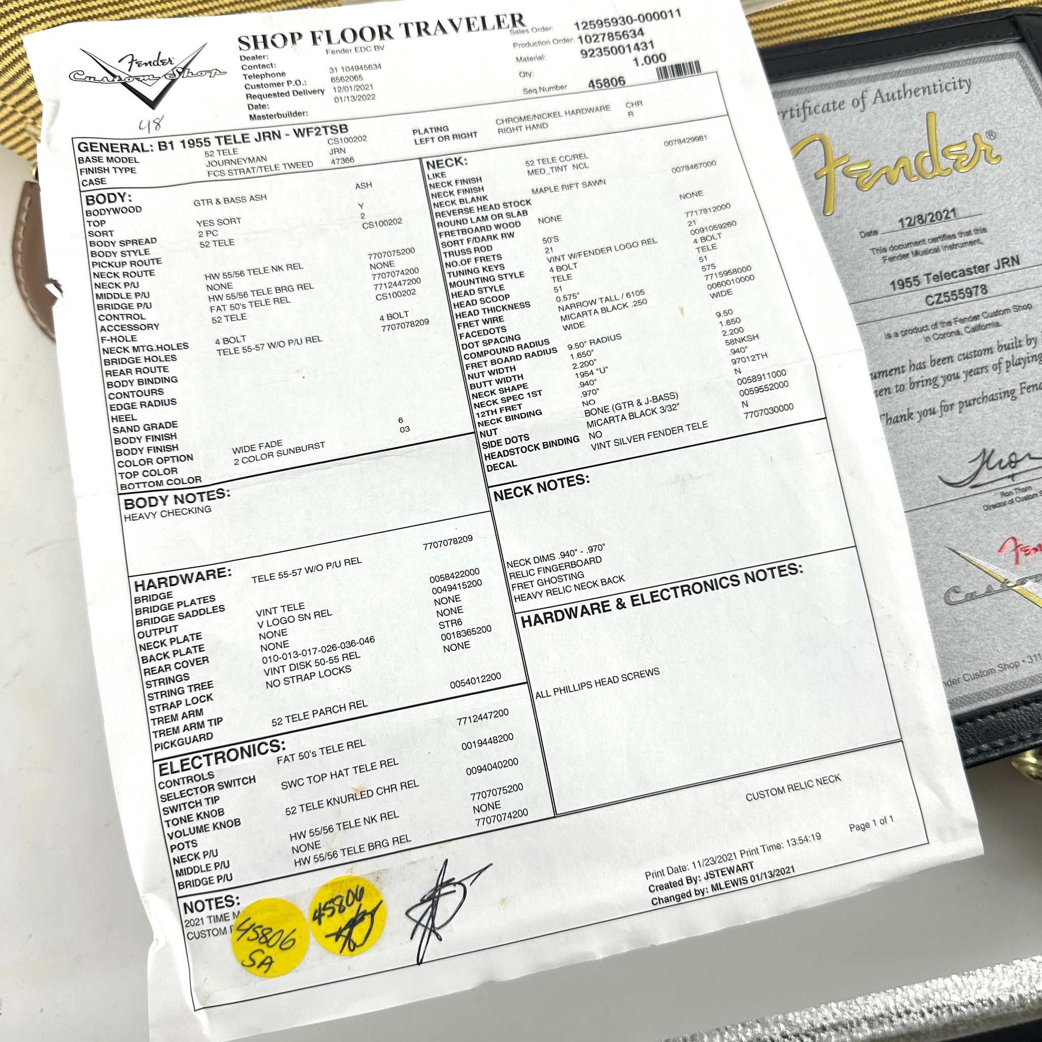 2021 Fender Custom Shop ’55 Journeyman Relic Telecaster – 2 Tone Sunburst | Tonebay