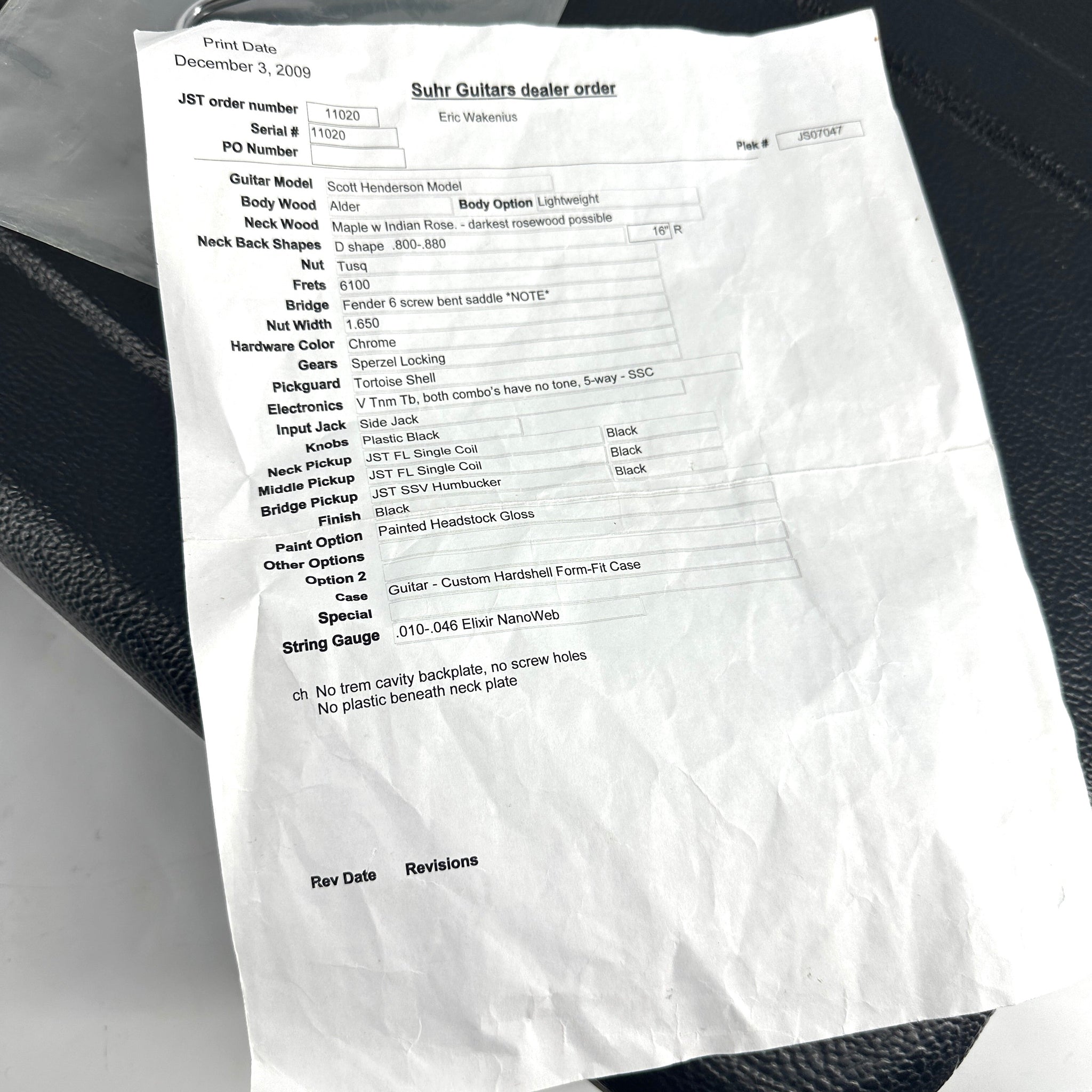 2009 Suhr Scott Henderson Custom HSS – Black | Tonebay