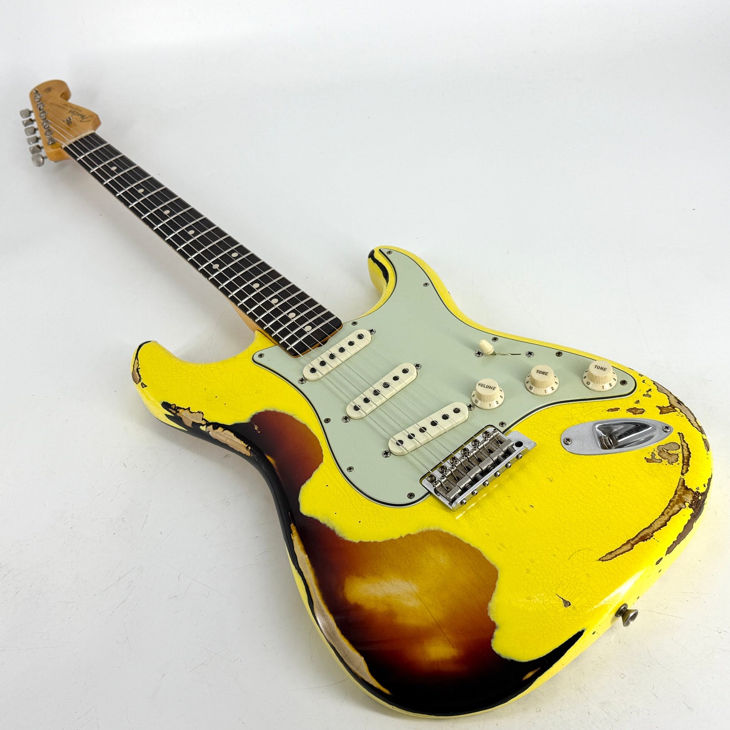 2018 Fender Custom Shop '63 Special Stratocaster Heavy Relic - Graffiti Yellow over Sunburst Default Title | Tonebay