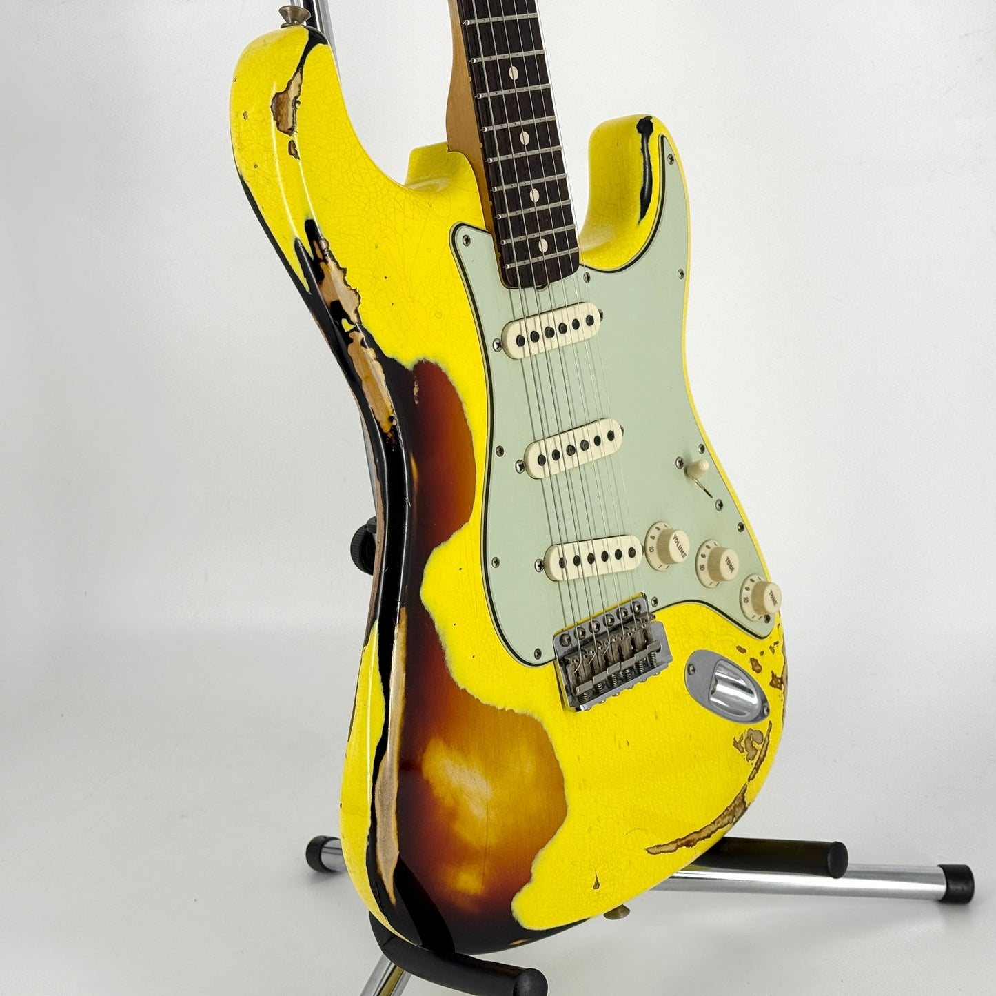 2018 Fender Custom Shop '63 Special Stratocaster Heavy Relic - Graffiti Yellow over Sunburst | Tonebay