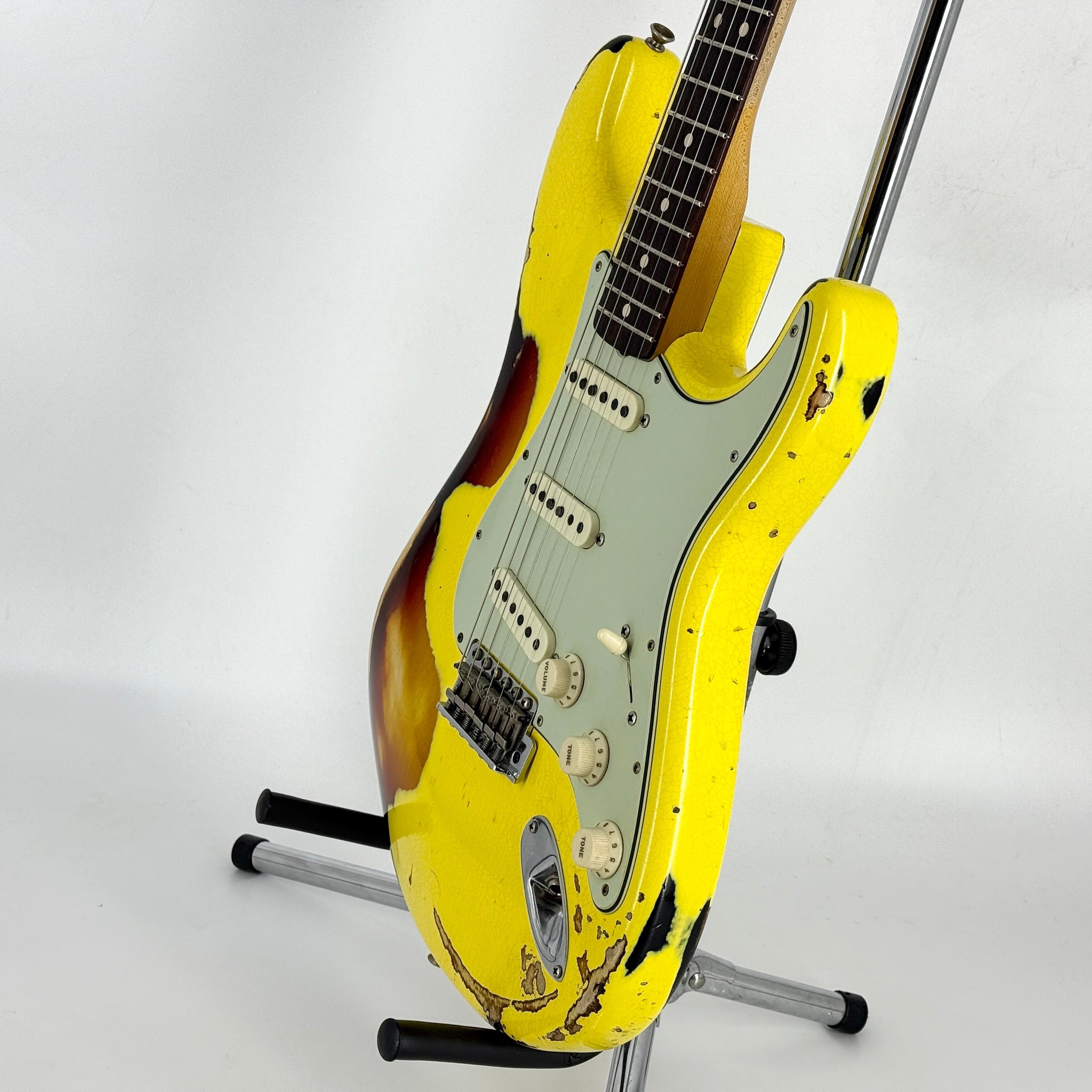 2018 Fender Custom Shop '63 Special Stratocaster Heavy Relic - Graffiti Yellow over Sunburst | Tonebay