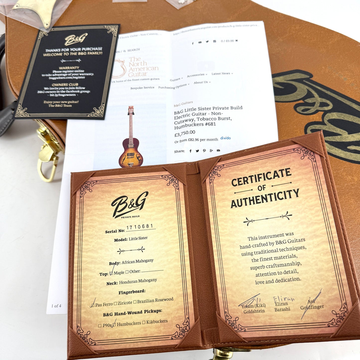 2017 B&G Private Build Little Sister - Tobacco Burst | Tonebay