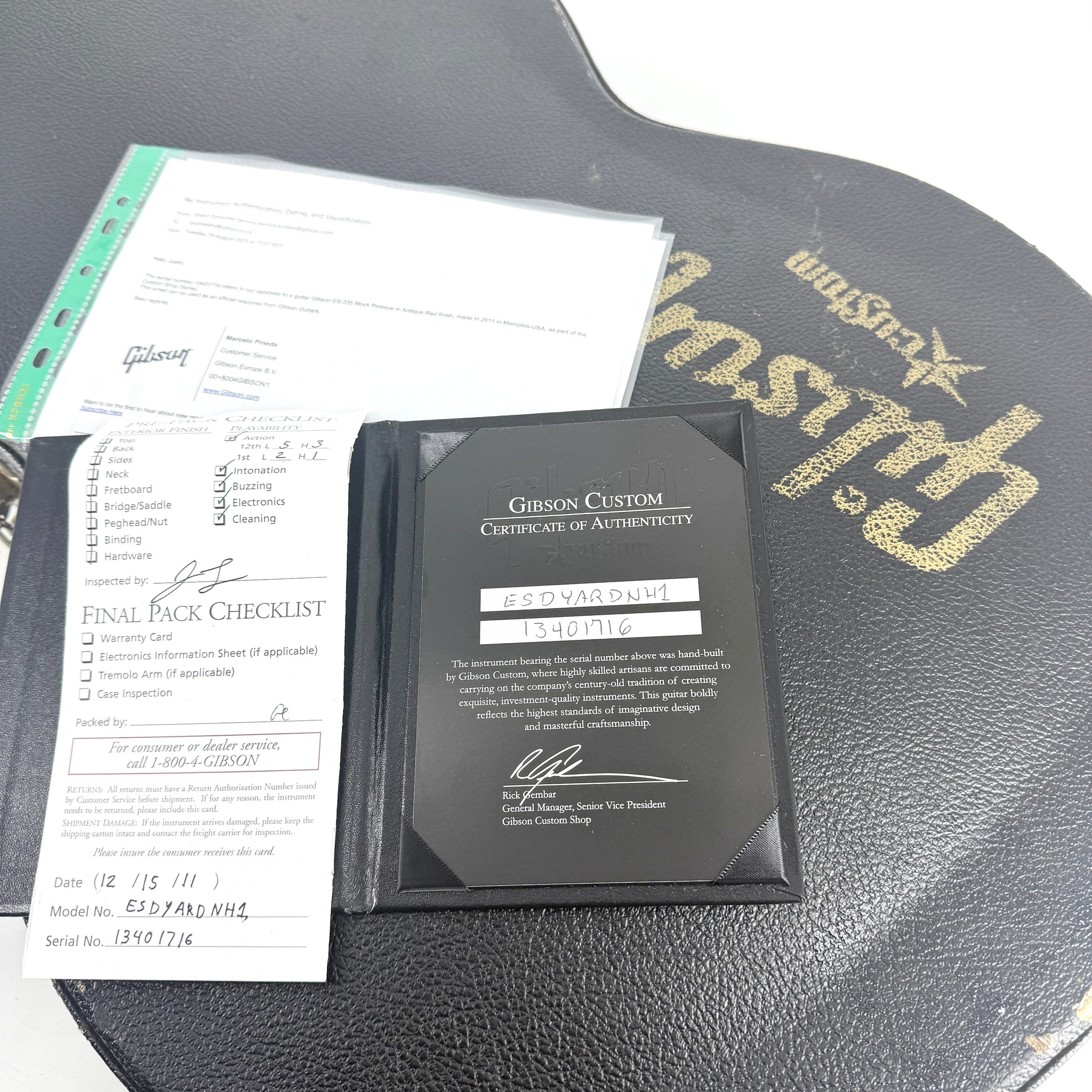 2011 Gibson Custom Shop Block Reissue ES-335 - Cherry Red | Tonebay