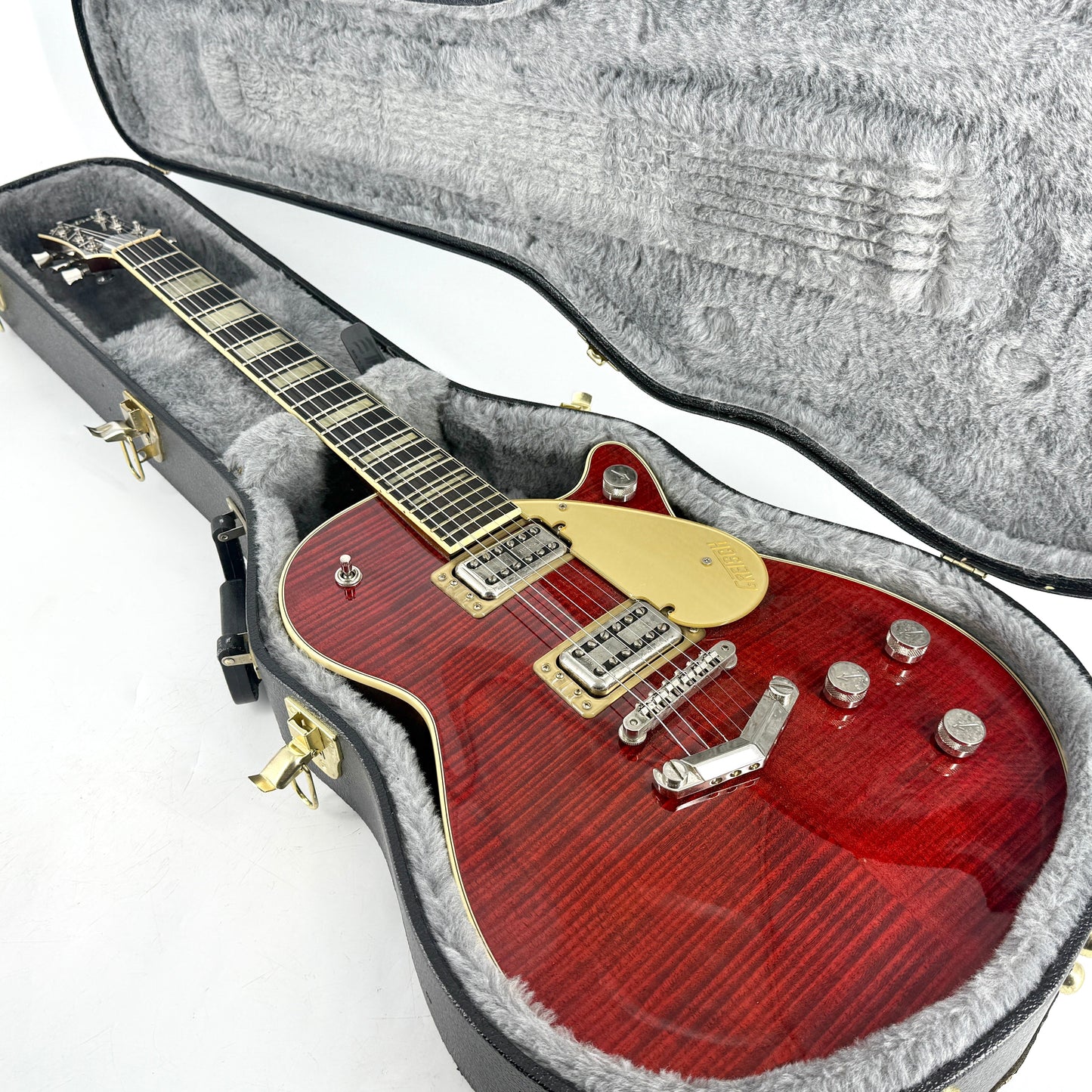 2018 Gretsch G6228FM Players Edition Jet - Dark Cherry Stain | Tonebay