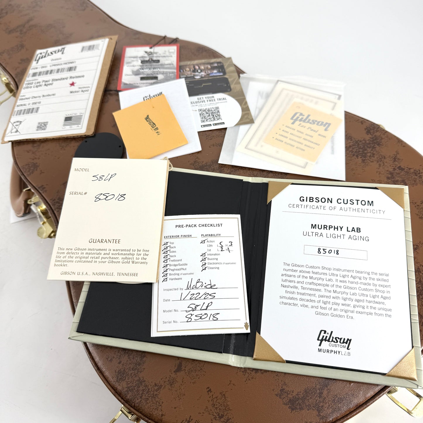 2025 Gibson Custom Murphy Lab 1958 Les Paul Ultra Light Aged - Washed Cherry | Tonebay