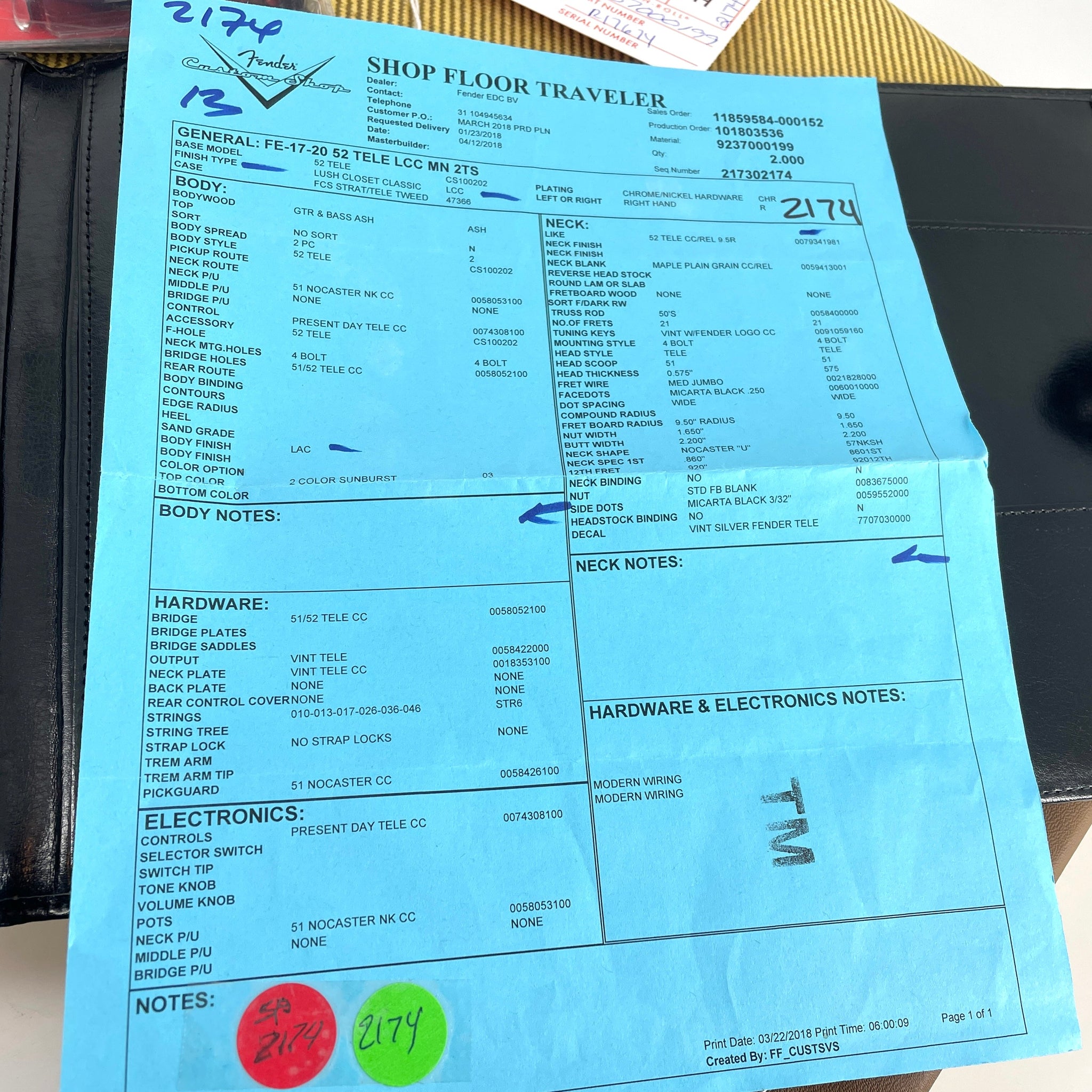 2018 Fender Custom Shop ’52 Telecaster – Lush Closet Classic – 2 Tone Sunburst | Tonebay